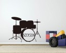 Drum Kit Customized Name Vinyl Decal Nursery Sticker